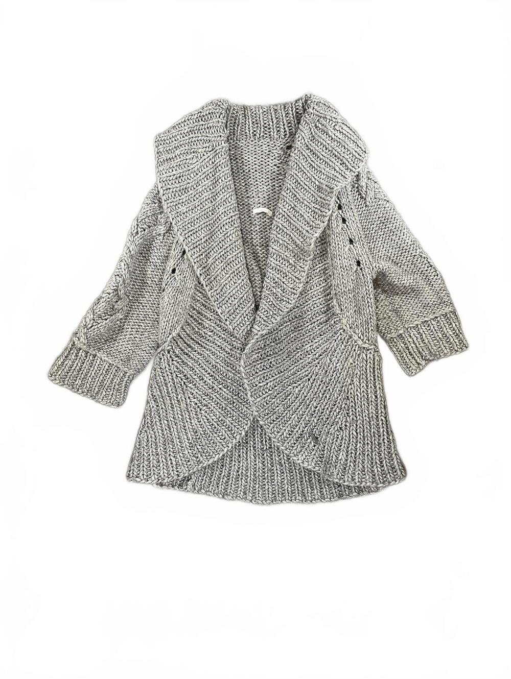 Gilly Hicks by Hollister Hand Knit Gray Women's Alpaca Blend Cardigan Size Small